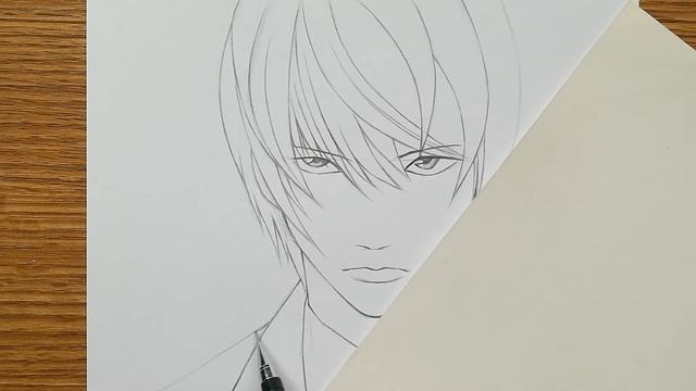 How to draw Light Yagami from Death Note | Light drawing step by step | Tutorial смотреть онлайн