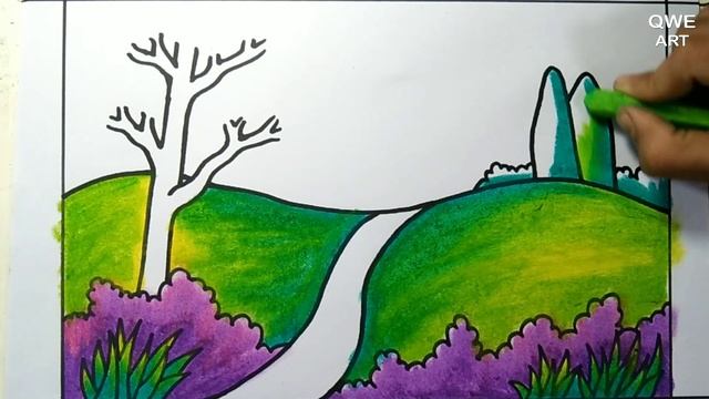 Rainbow Scenery Drawing | Landscape drawing with Mountain and Rainbow - Drawing Class- 12 смотреть онлайн