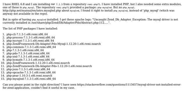 DevOps & SysAdmins: Uncaught Zend_Db_Adapter_Exception: The mysql driver is not currently installed смотреть онлайн