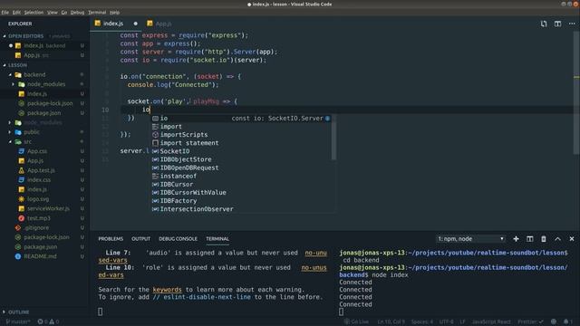Realtime Sound/Audio bot using React hooks and Socket.io! смотреть онлайн