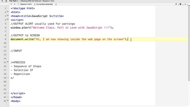 JavaScript 1 _ Output Document Write смотреть онлайн