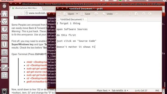 Ubuntu/Linux mint Move Nautilus 3+ Back & Forward Button to Left смотреть онлайн