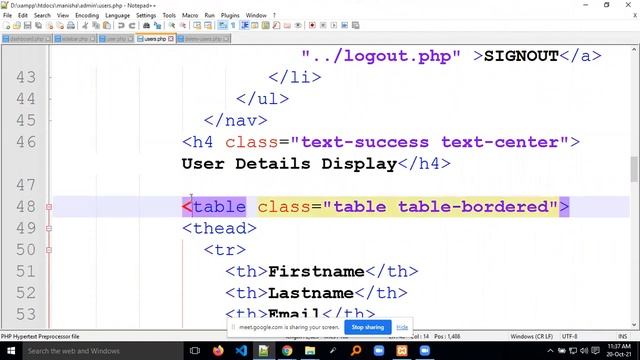 PHP+MYSQL||CLASS-7||USERS DISPLAY IN DASHBOARD||DELETE USER||UPDATE USER смотреть онлайн