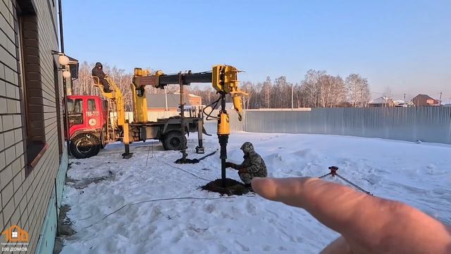 Монтаж винтовых свай зимой под каркасный пристрой 3х5.5м смотреть онлайн