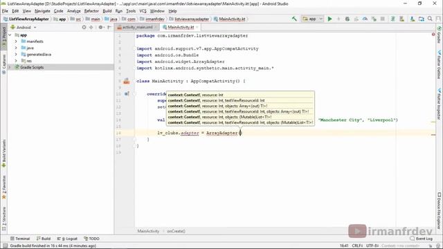 Kotlin Android Listview With ArrayAdapter смотреть онлайн