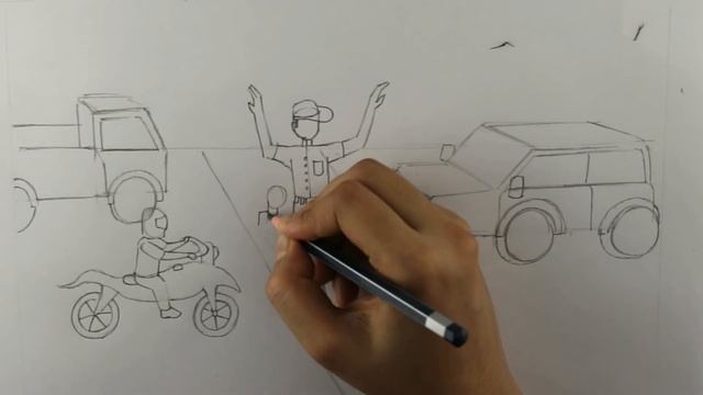 How to Draw City Road Safety Drawing for Kids in Pencil смотреть онлайн
