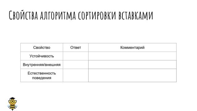 19 Сортировка простыми вставками