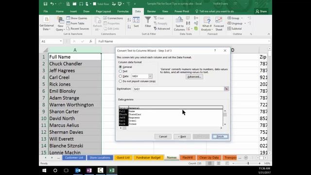 Tip #55 Separate Full Name column in Excel using Text to Columns смотреть онлайн