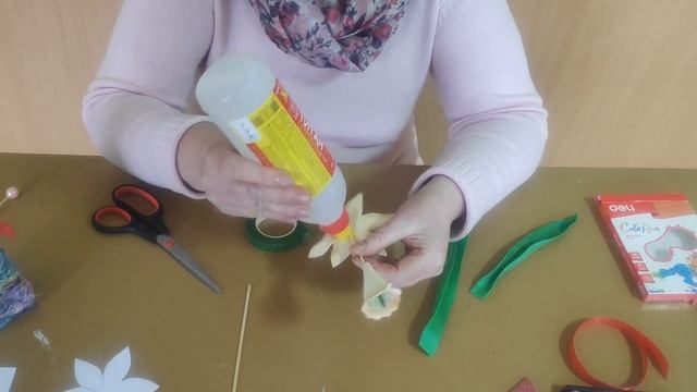 изготовление цветка нарцисс трубчатый смотреть онлайн
