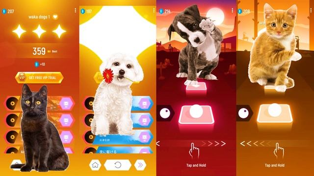 CUTE CATS vs CUTE DOGS - LADY GAGA BLOODY MARY SHAKIRA WAKA WAKA BONGO CAT vs DOG TILES HOP! смотреть онлайн