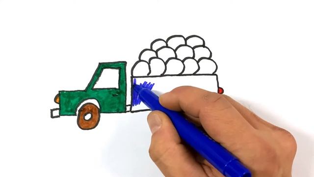Как нарисовать ГРУЗОВИК / Раскраска для детей / Раскраски Детям смотреть онлайн
