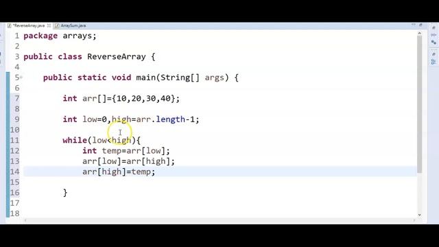 Java program to reverse elements of array | Learn with Krishna Sandeep смотреть онлайн