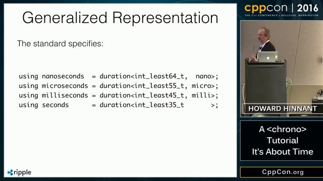 CppCon 2016: Howard Hinnant “A ＜chrono＞ Tutorial" смотреть онлайн