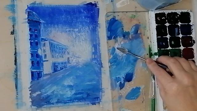 Полный видео урок без сокращений Живопись Акварель плюс гуашь Рисуем с Любовью смотреть онлайн