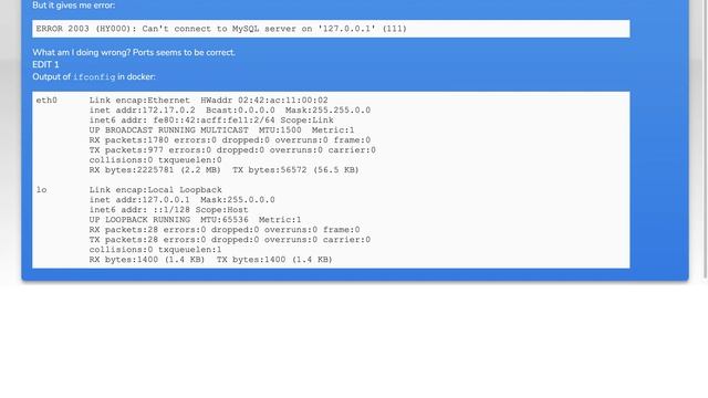 Connect to MySQL on localhost from Docker container смотреть онлайн