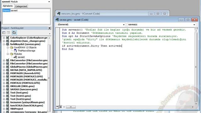 CORELDRAW VBA SAVE AS ALT VERSIYONA KAYIT смотреть онлайн
