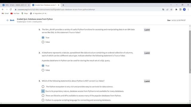 Databases and SQL for Data Science with Python Coursera Week 1 - 6 All quiz answers☑️☑️ смотреть онлайн