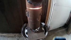 Печка в гараж из двух труб  Часть вторая модернизированная ( на отработке)