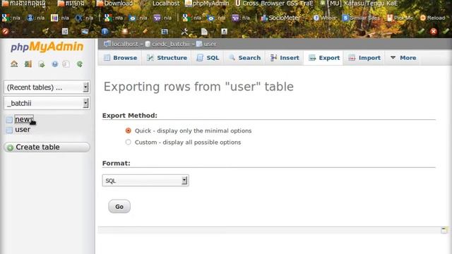 Export n Import table in php смотреть онлайн