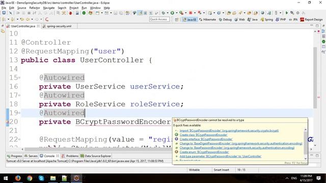 Encrypt Password in Registration and Assign Roles to Account in Spring MVC Framework смотреть онлайн