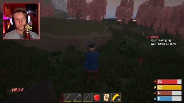 BEACHED SURVIVAL GAME! BUILD A BASE!