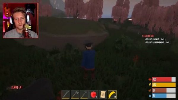 BEACHED SURVIVAL GAME! BUILD A BASE!