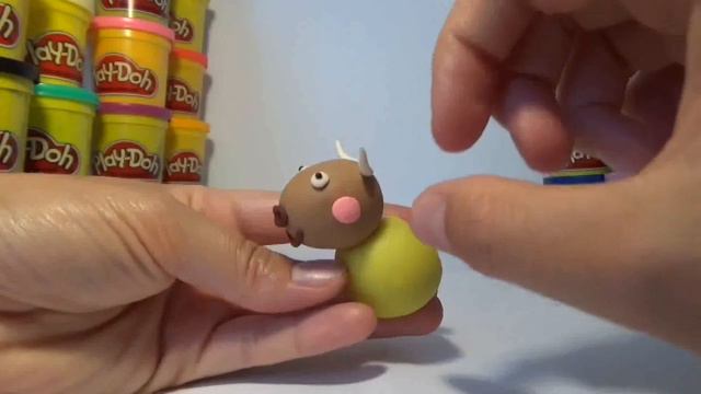 Брэндон бык - друг Пеппы из пластилина Плей До. Brandon Bull it is friend Peppa pig of Play Doh . смотреть онлайн