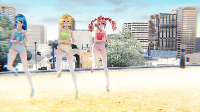 ≡MMD≡ Miku.Rin.Teto -  Make You Happy / NiziU [4KUHD60FPS]