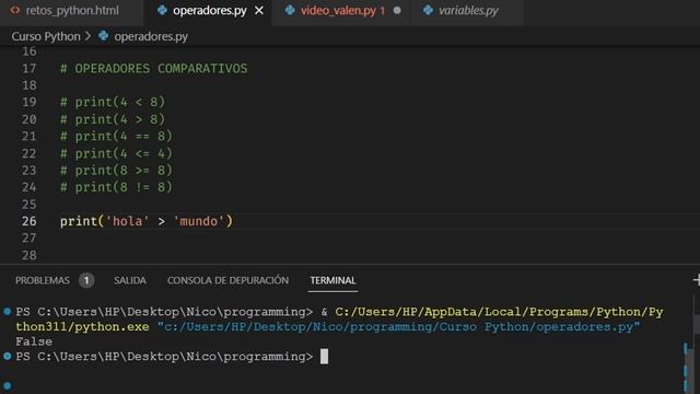 CURSO de Python (desde cero) visual studio code - Operadores #2 смотреть онлайн