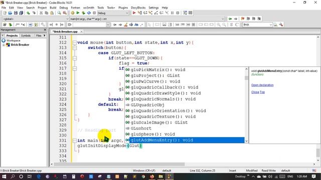 Brick Breaker Game || By C++ OpenGL || Computer Graphics смотреть онлайн