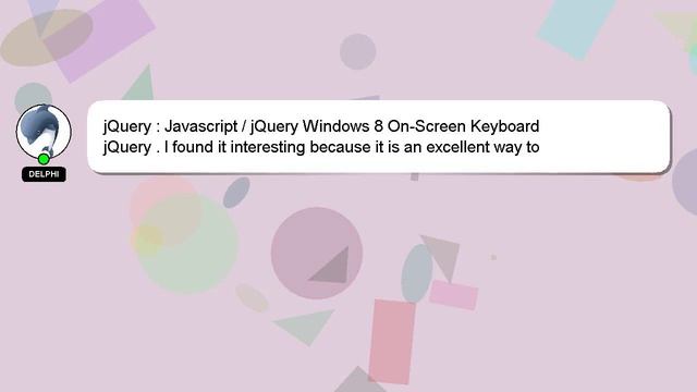 jQuery : Javascript / jQuery Windows 8 On-Screen Keyboard смотреть онлайн