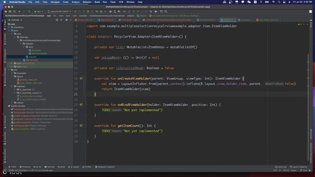 android recyclerview multiple selection | kotlin tutorial 2021| switch selection mode | step by ste смотреть онлайн