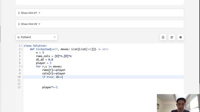 Leetcode - Find Winner on a Tic Tac Toe Game (Python) смотреть онлайн