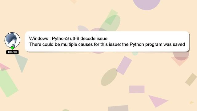 Windows : Python3 utf-8 decode issue смотреть онлайн