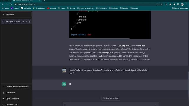 Create Todos Web app with ChatGPT using Next.js and Tailwind css смотреть онлайн