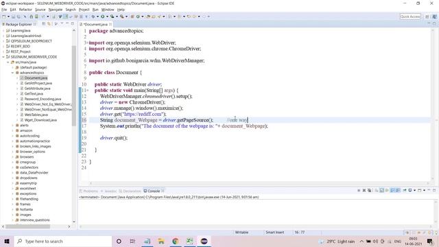 How to get complete document from WebPage using Selenium WebDriver смотреть онлайн