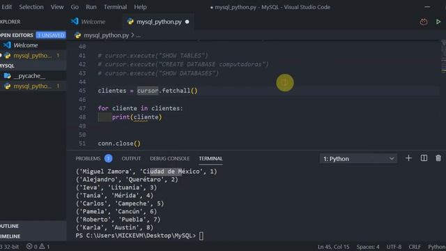MySQL con Python - V5 - Cómo Buscar y Seleccionar datos en MySQL con Python смотреть онлайн