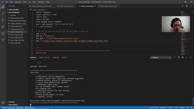 Python Recipe Database - Edamam Search API & SQLite3 смотреть онлайн