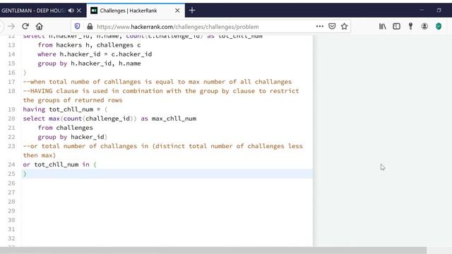Challenges HackerRank SQL смотреть онлайн