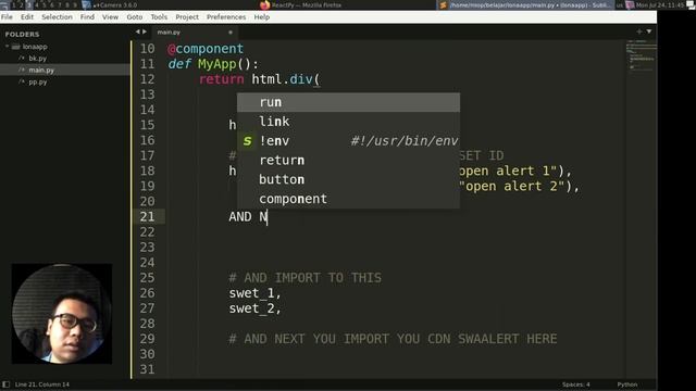 ReactPy Tutorial - Execute JAVASCRIPT Code | SweetAlert JS смотреть онлайн