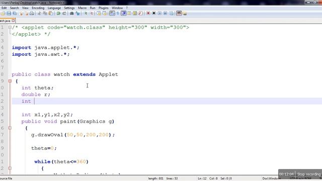 HOW TO MAKE Analog Clock in Applet- Applet Tutorials смотреть онлайн