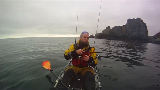 Pollock fishing from a kayak in Ireland смотреть онлайн
