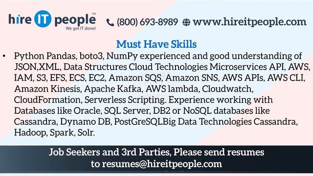 Analytics - Packages Jobs | Python - Big Data Jobs | Houston, TX | Job ID: 33439 | смотреть онлайн
