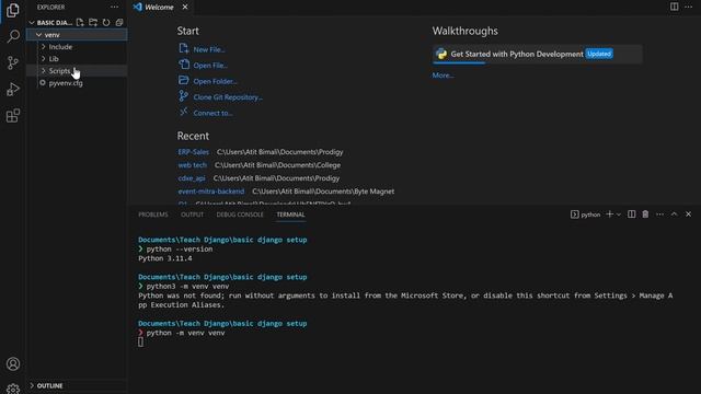 Django setup using python's venv смотреть онлайн