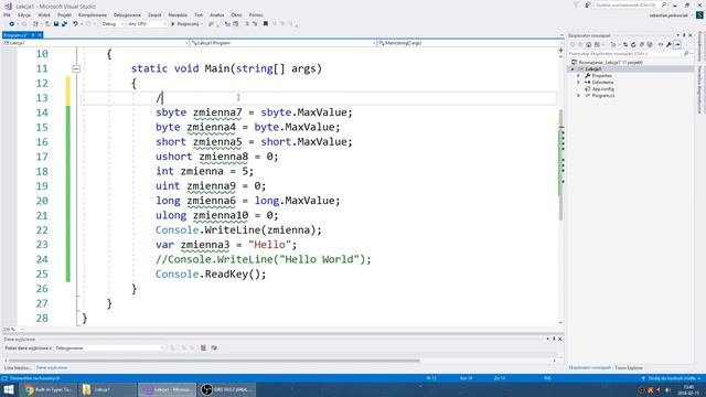 1. Kurs C# dla początkujących - Zmienne, stałe oraz podstawowe typy danych смотреть онлайн