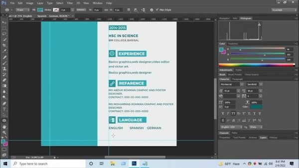 CV/Resume Design in Adobe Photoshop