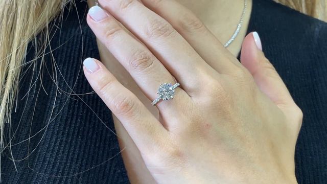 He Bought a Lab Diamond | 2.0ct Lab Grown Round Petite Pave 6 Prong 1.9mm Band Width Engagement Rin смотреть онлайн