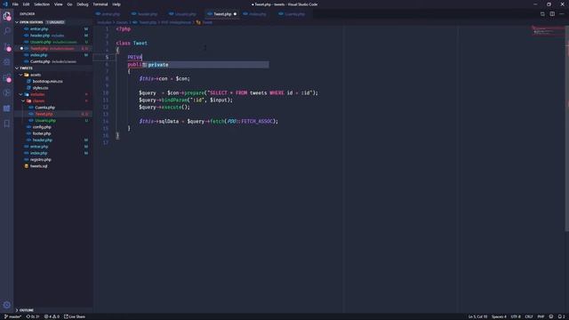 PROYECTO PHP POO CON PDO BÁSICO: Creando la clase Tweet y haciendo la restricción al index смотреть онлайн
