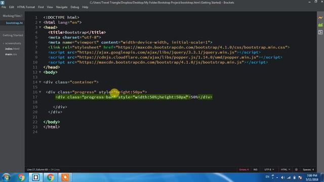 Bootstrap 4 Progress Bar | Unanth Learnings смотреть онлайн