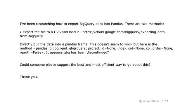 Pandas : Export Google BigQuery data to Python Pandas dataframe смотреть онлайн